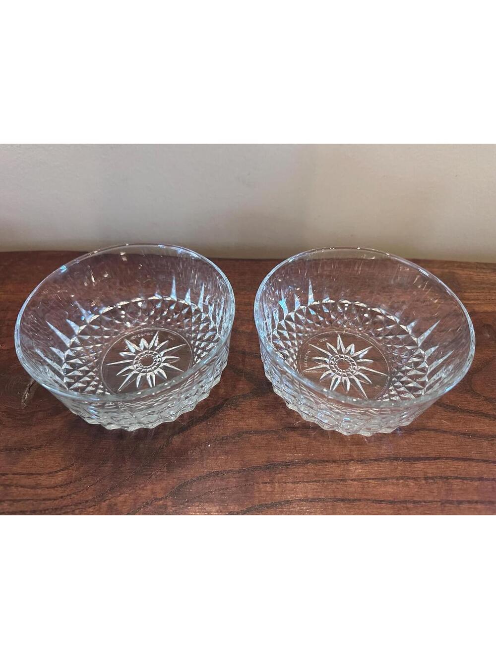 1960s Arcoroc France crystal fruit bowls